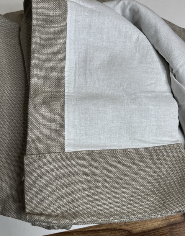 Restoration Hardware Heavyweight Textured Belgian Linen Drape RP 100 x 108 Taupe gallery