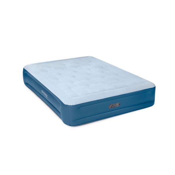 INTEX MID RISE HEXBEAM 14" ELECTRIC PUMP QUEEN AIR MATTRESS - DARK BLUE DENIM gallery