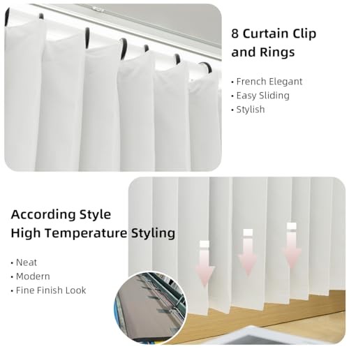 Cortinas opacas plegables plisadas extra anchas 60"W x 84"L (Pack of 1) White gallery