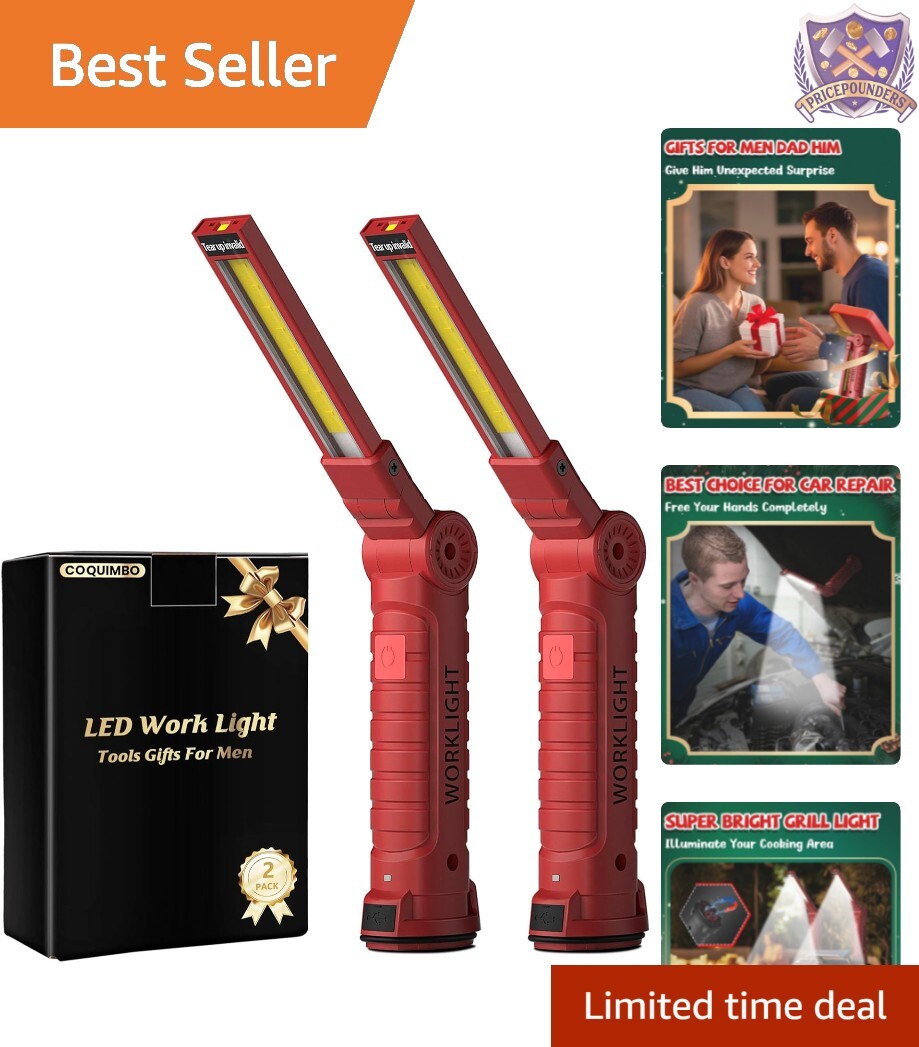 Sturdy Rechargeable Work Light with Magnetic Base - 2 Pack for Special Occasions gallery