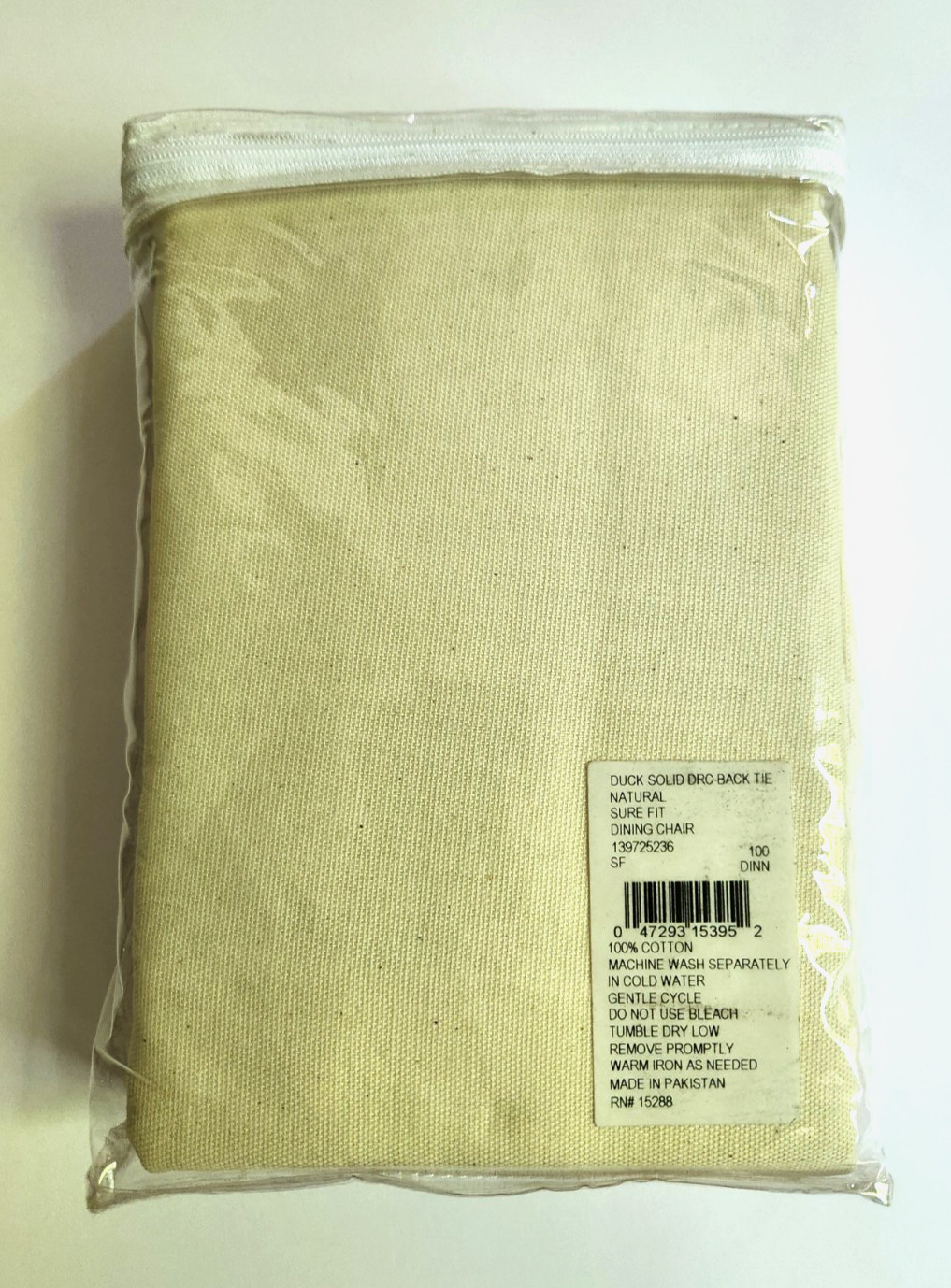 Slipcover Sure Fit Dining Chair One Piece Relaxed Fit Duck Natural NEW gallery