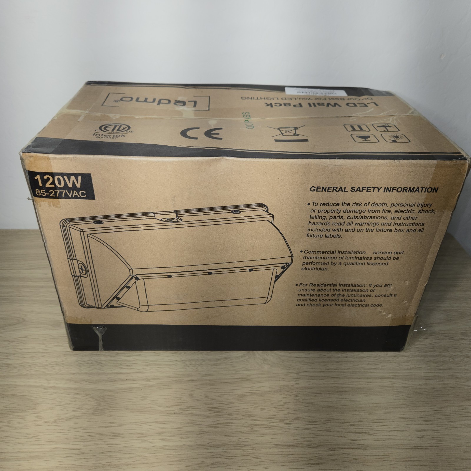 Ledmo 120W LED Wall Pack Light Outdoor Commercial IP65 85-277V Security Lighting gallery