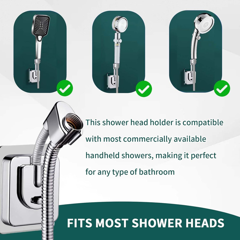 Shower Head Holder Wall Mount, 360° Adjustable Handheld, No-Drill Strong Adhesiv gallery