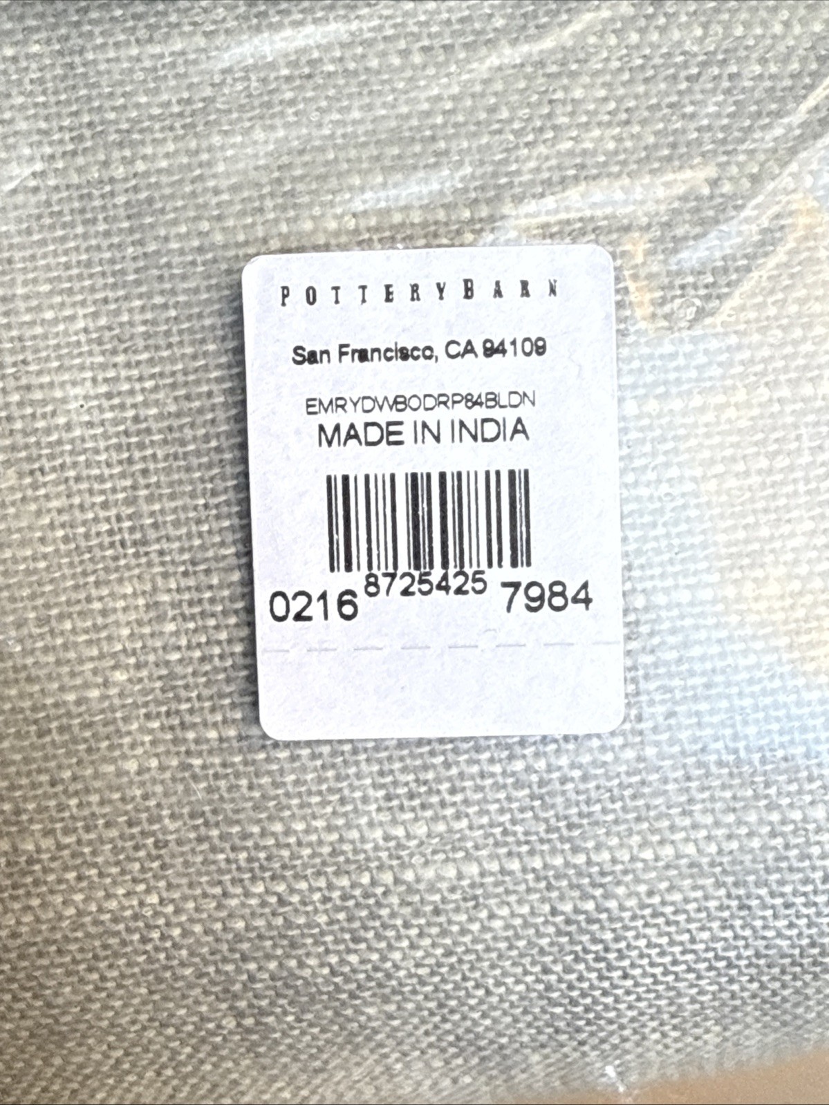 (1) Pottery Barn Emery Linen Blackout Curtain Drape 100x96" Min. Blue NEW gallery
