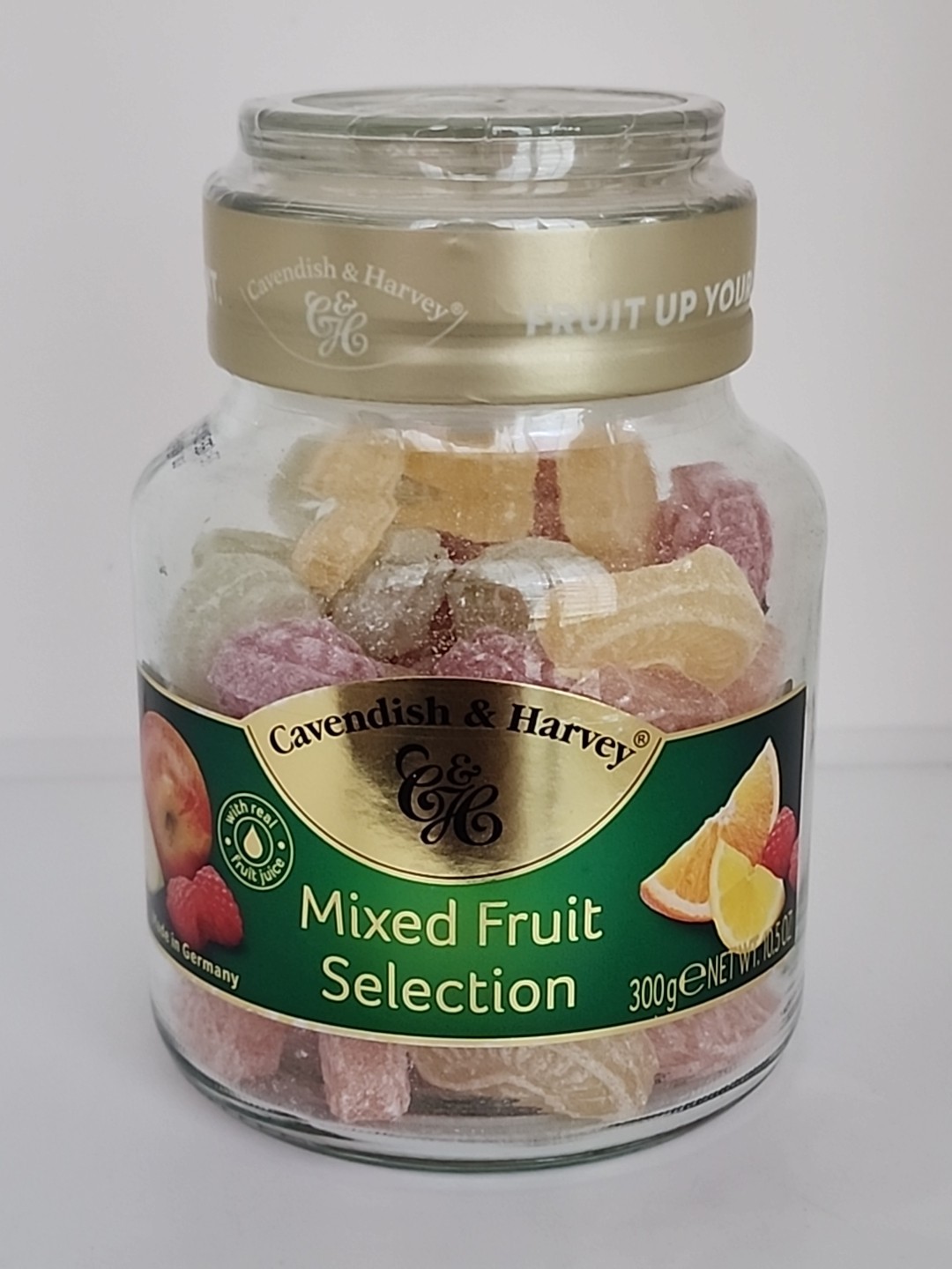 Cavendish & Harvey 10.5 oz MIXED FRUIT Hard Candy in Glass Jar BB 6/28 gallery