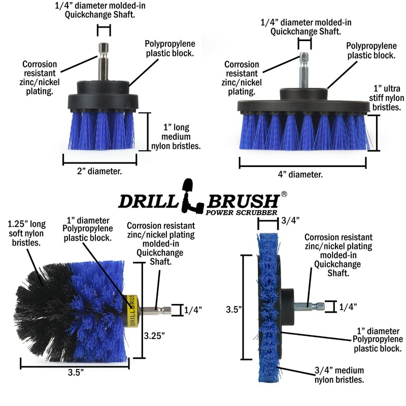 Boat Cleaning Drill Brush Attachment Set - Personal Watercraft Detailing gallery