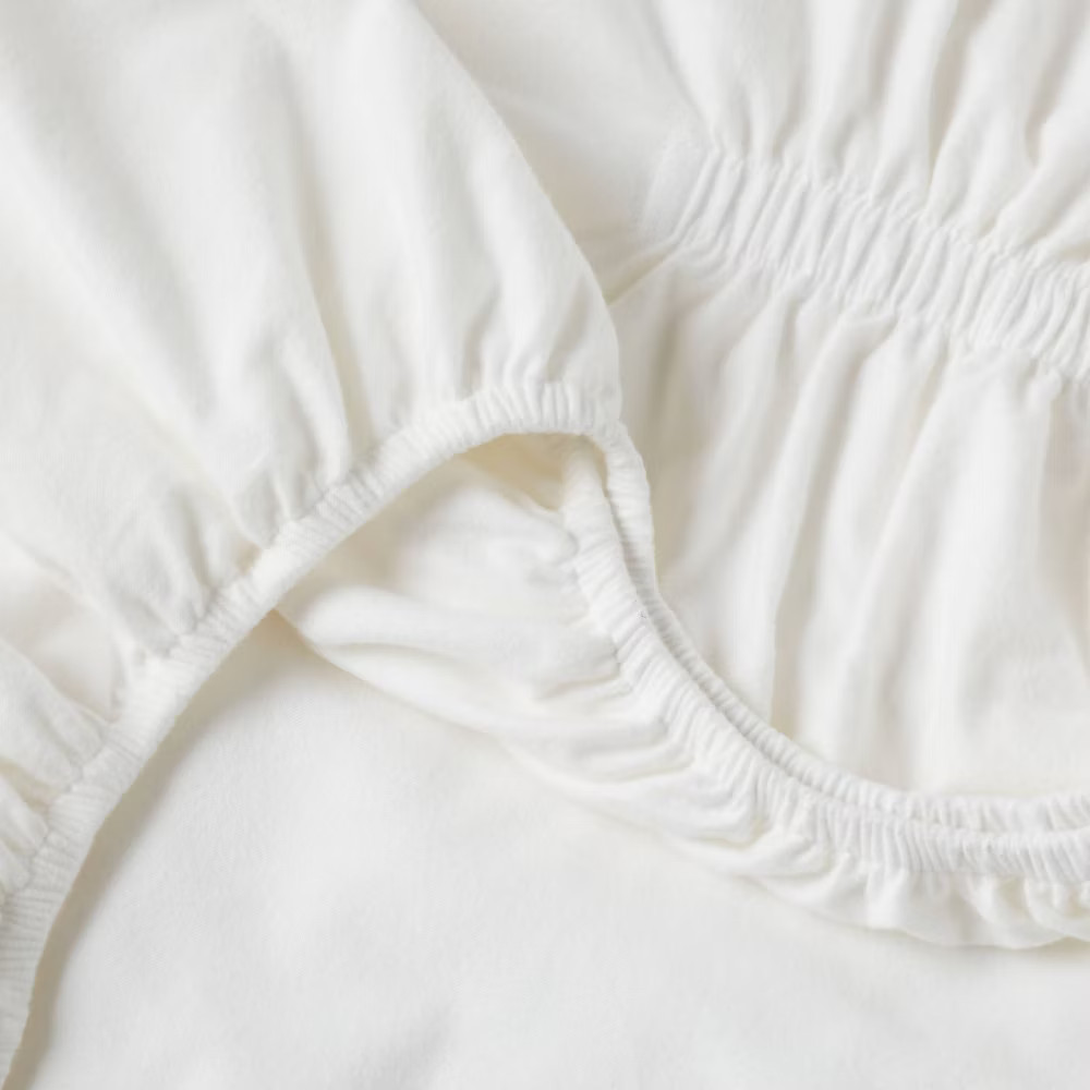 Full Ultra Soft Flannel Sheet Set White - Threshold gallery
