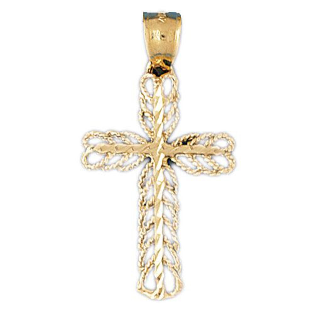 Cross Charm Pendant 14k Gold gallery