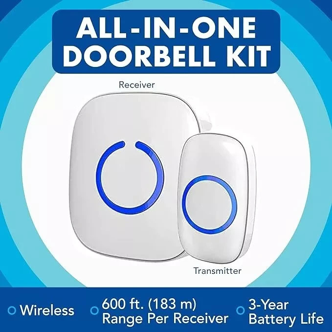 Sadotech Model C Wireless Doorbell for Home - Adjustable Volume with 52 Chimes gallery