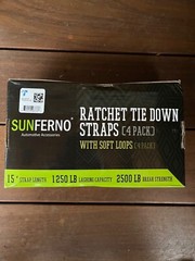 Sunferno Ratchet Straps Tie Down 2500Lbs Break Strength – 15 Ft Heavy Duty