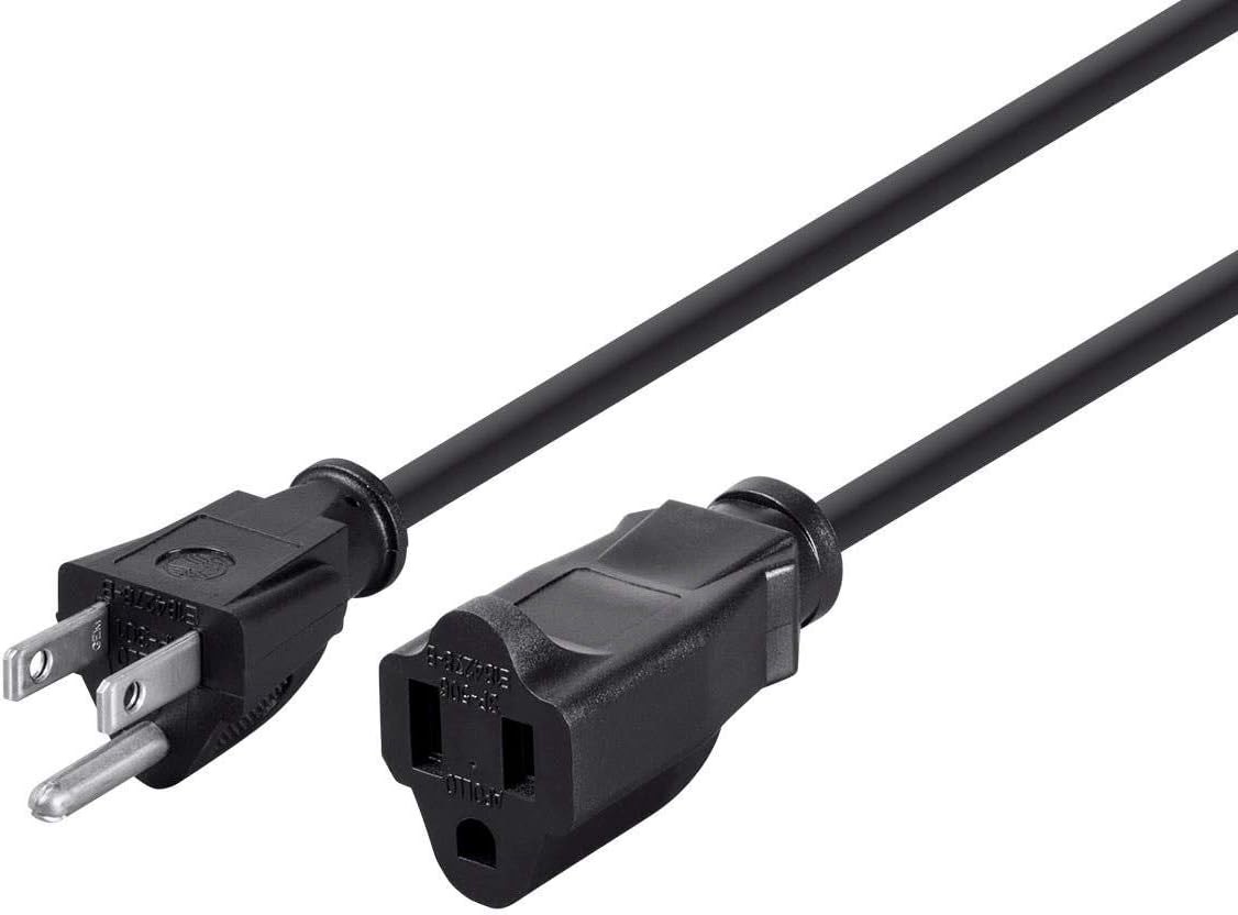 Monoprice Extension Cord - 3 Prong, NEMA 5-15P to 3 Feet, Black - 13A gallery