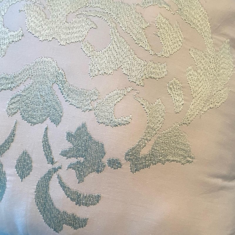 Accent Pillow White Green Pattern Design Home Decor 15 x 15 Inches Lightweight gallery