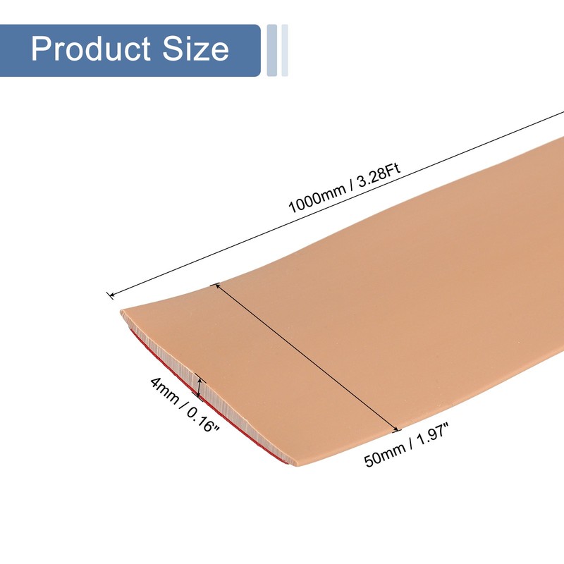 3.28Ft x 2" Floor Transition Strip, Self-Adhesive Vinyl Floor Cover Strip, Brown gallery
