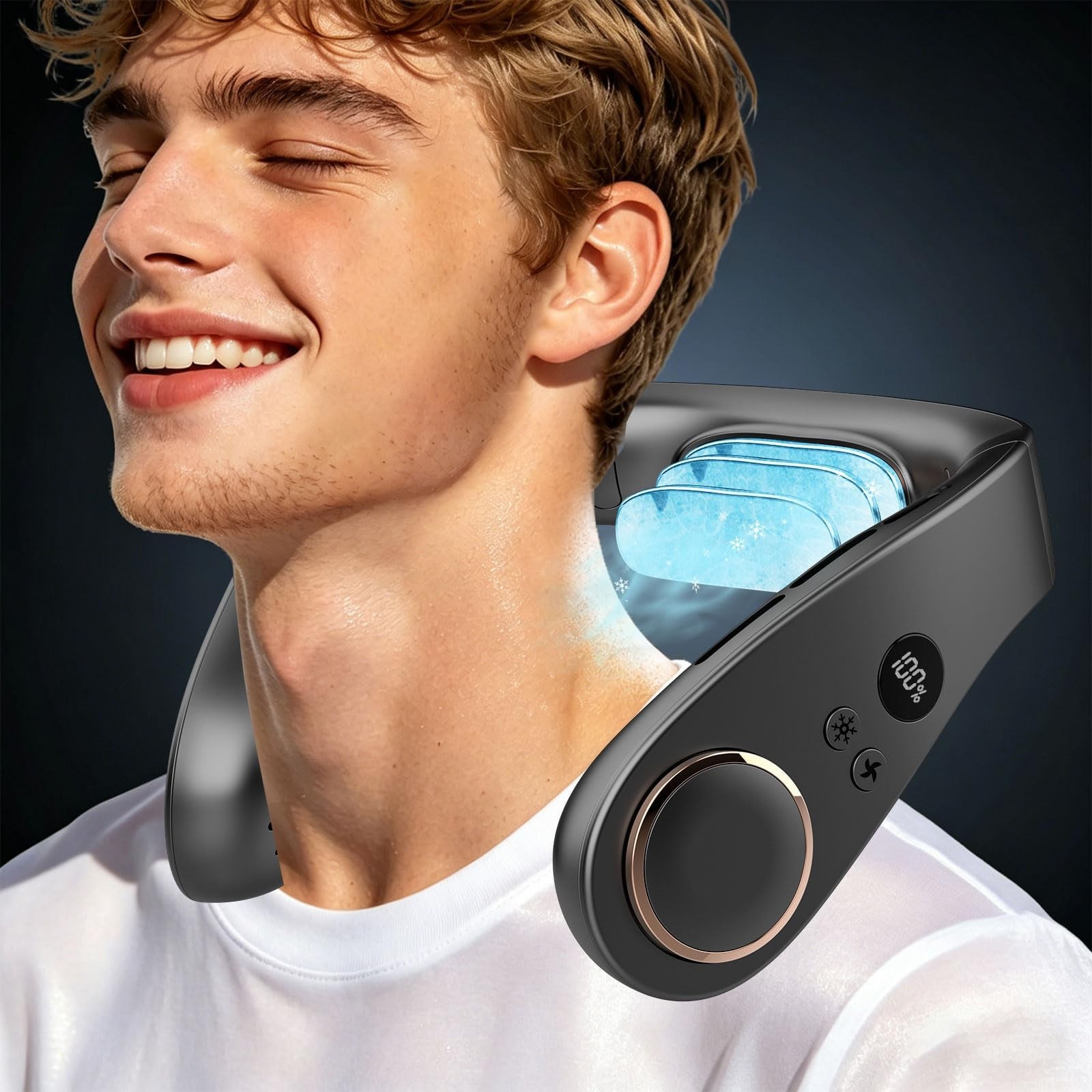 Neck Fan with Cooling Plate-35dB Quiet Powerful fans that blow cold air-5 Spe... gallery