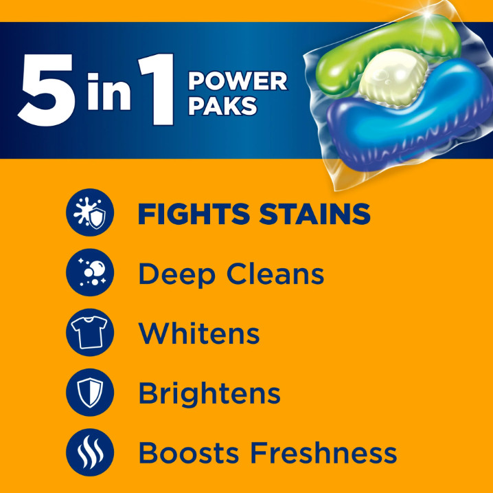ARM & HAMMER Plus OxiClean Stain Fighters: 5-in-1 Laundry Detergent, 72 Count gallery