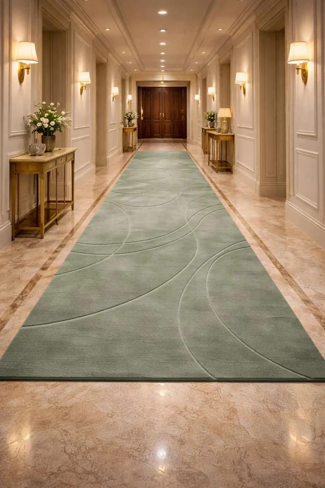 Sage Green Wool Area Rug – Hand Tufted Modern Abstract for Living Room Carpet gallery
