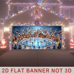 2D Flat, Large 1-Panel Winter Wonderland Garage Curtain – 157.5×70.8 (4x6ft) Sno