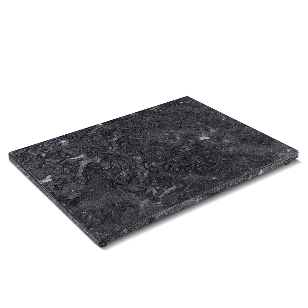 Flexzion Rectangular Marble Cheese Board - 11.5 x 15 Inch Black Marble Serving B
