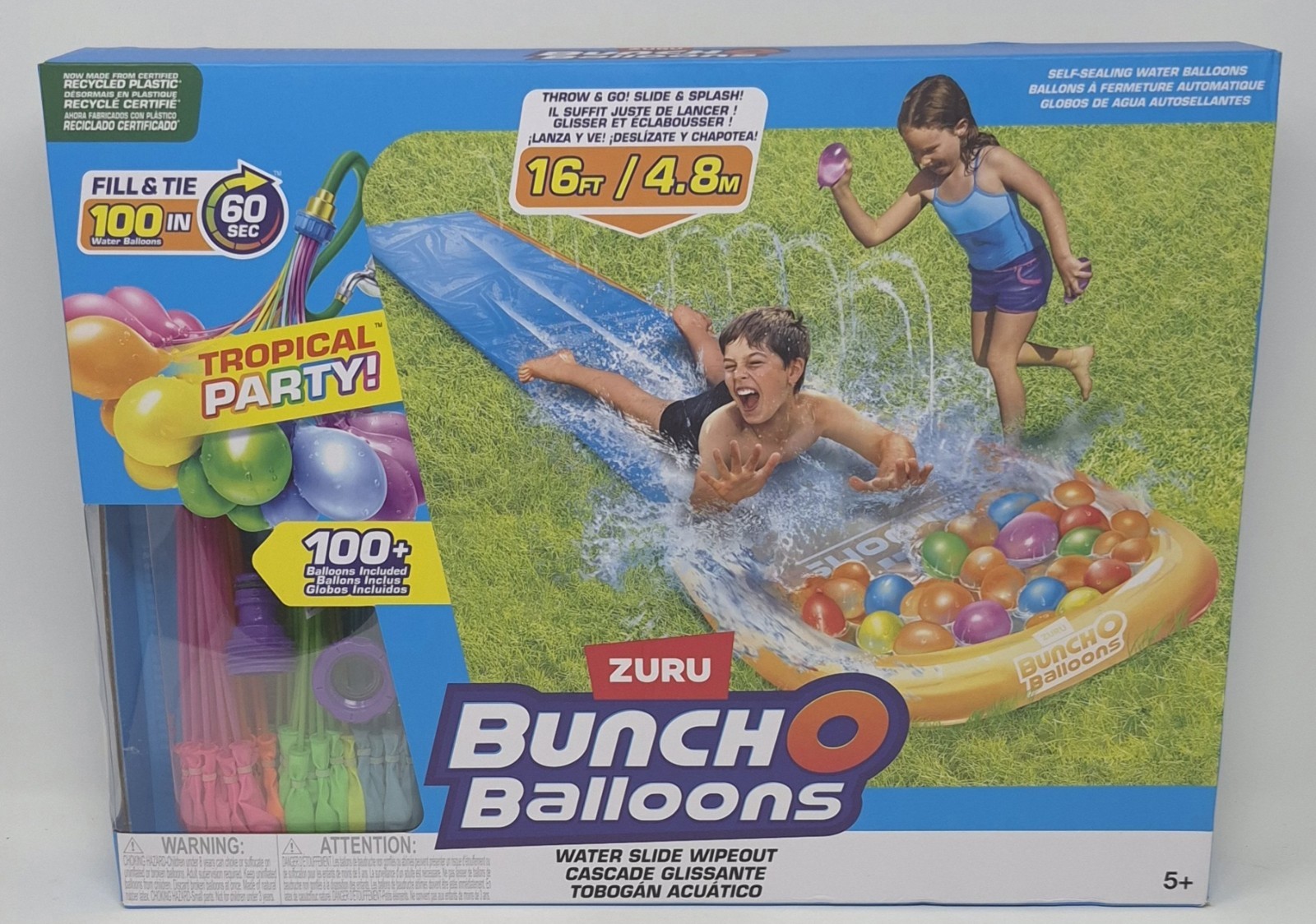 Zuru Bunch O Balloons Tropical Party Water Slide Wipeout 100 Quick-Fill Balloons gallery