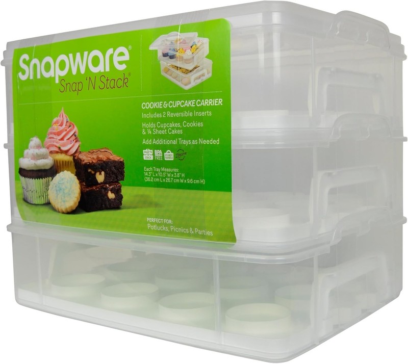 2-Layer, 24 Cupcakes Plastic Detachable Cupcake Carrier Storage Container Wit... gallery