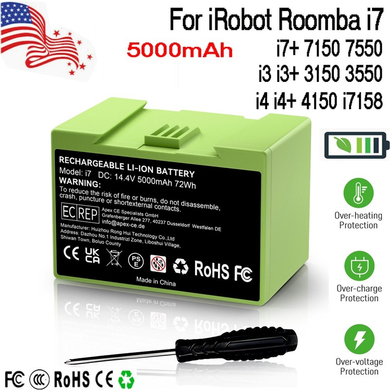 ABL-D1 Battery For iRobot Roomba i7 E5 E6 i1 i2 i3 i4 i5 i6 14.4Volt 5Ah Battery gallery