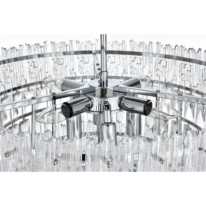 Crystal Chandelier Flush Mount Chrome Living Dining Room Foyer Light Fixture 25" gallery
