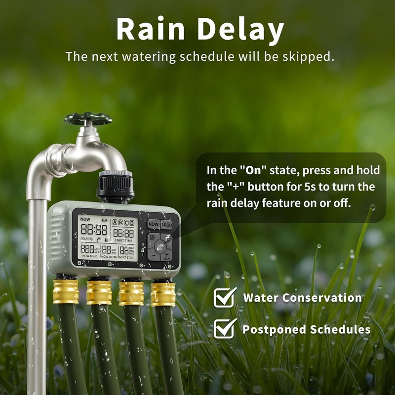 Smart Sprinkler Timer Programmable Water Timer for Garden Irrigation Auto 4 Zone gallery