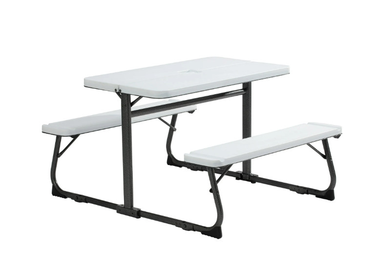 Folding Kid's Picnic Activity Table for Four children, Ages 3-8, White gallery