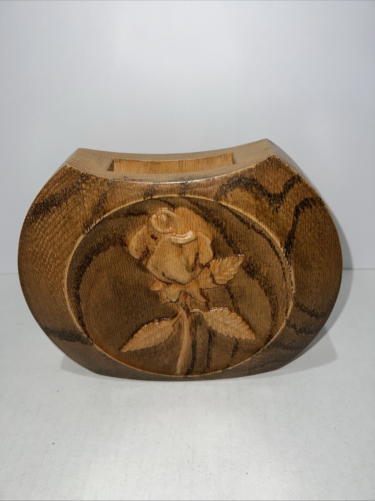 Dry flower vase, made from Ash and Reclaimed West African Mahogany Handmade gallery