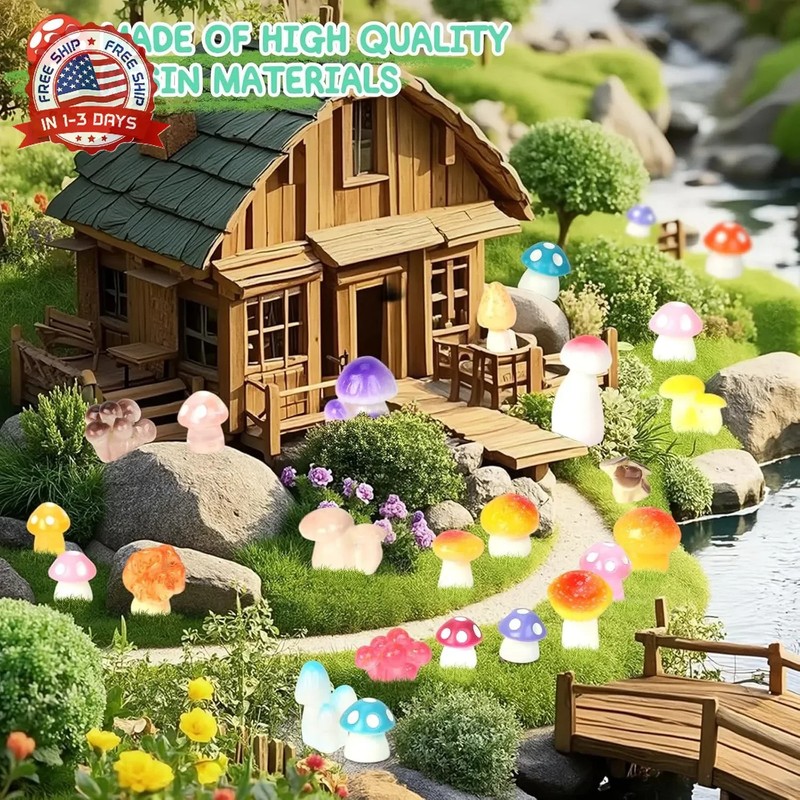 100pcs Mini Mushrooms Tiny Resin Mushrooms Miniature Little Small Mushroom Figur gallery