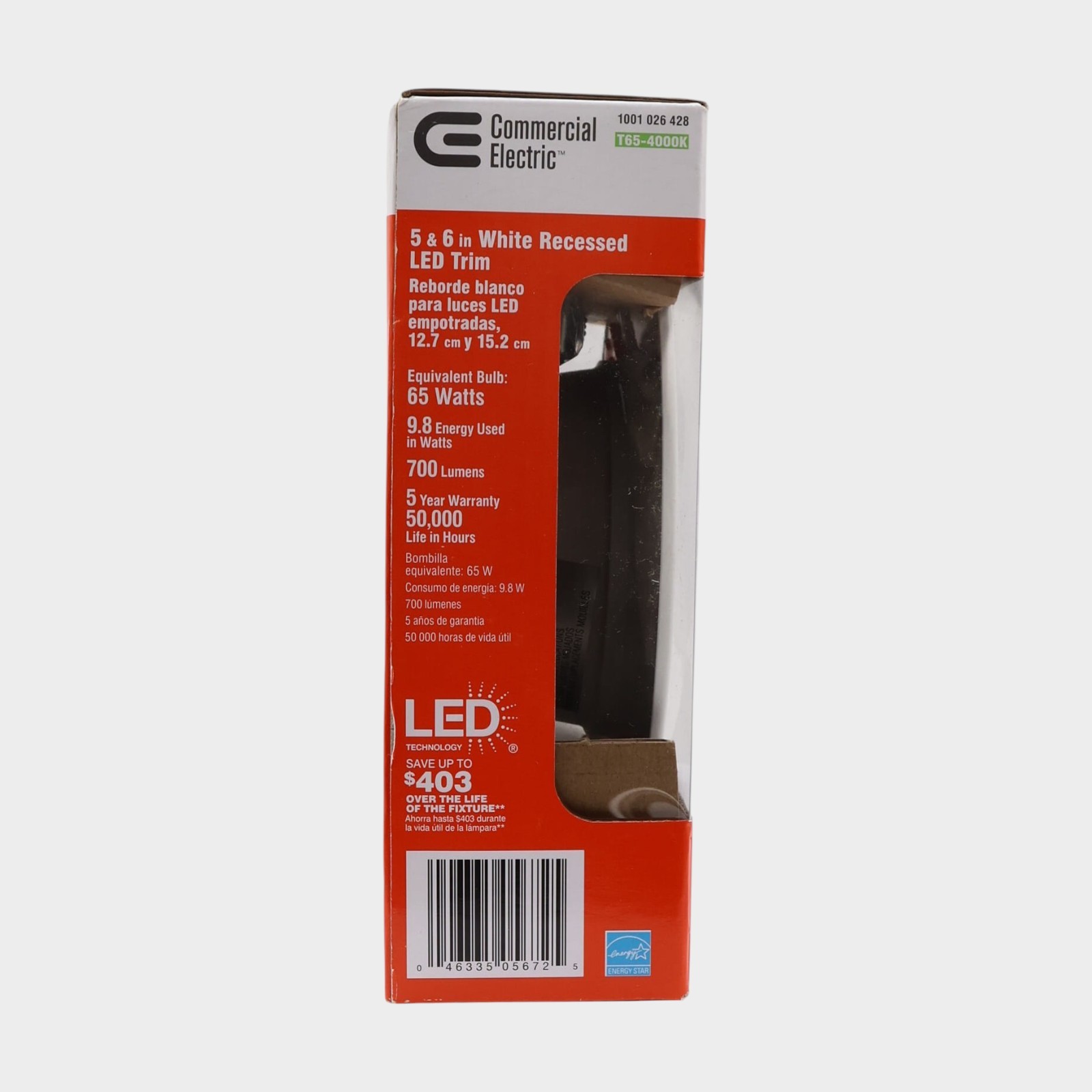 Commercial Electric 5 & 6 in. Recessed LED Trim Light T65-4000K (Untested) gallery