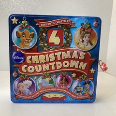 DISNEY Advent 7 Days Until Christmas Countdown BOOK Locking Tin Sticker NEW Gift