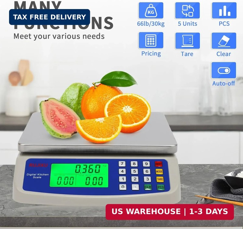 Large Digital Kitchen Scale 30KG Commercial Food Scale 66LB for Baking Bread Mea gallery