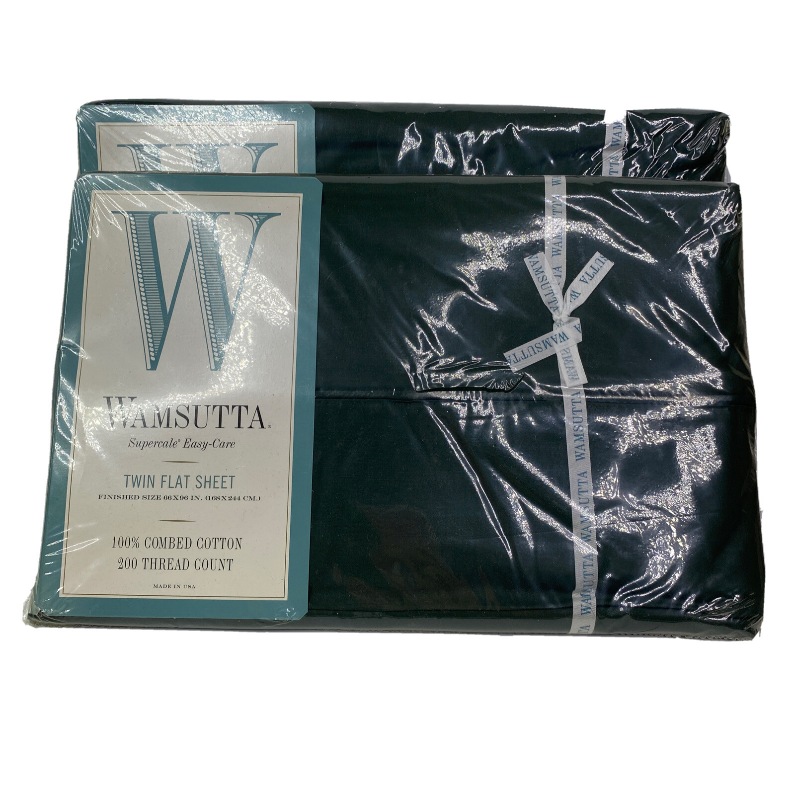 Wamsutta Supercale Easy Care Sheet Twin Flat Green 66 x 96 Cotton 200 TC X2 gallery