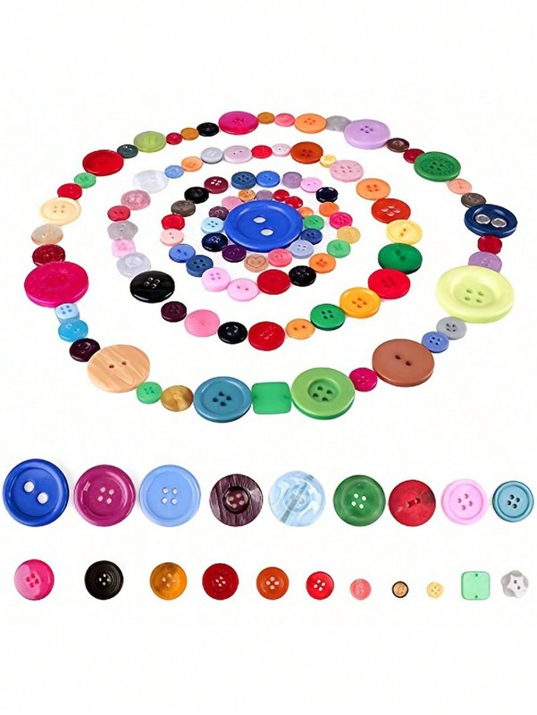 600pcs Multicolor Assorted Round Resin Buttons 2 & 4 Hole Bulk Craft Sewing gallery