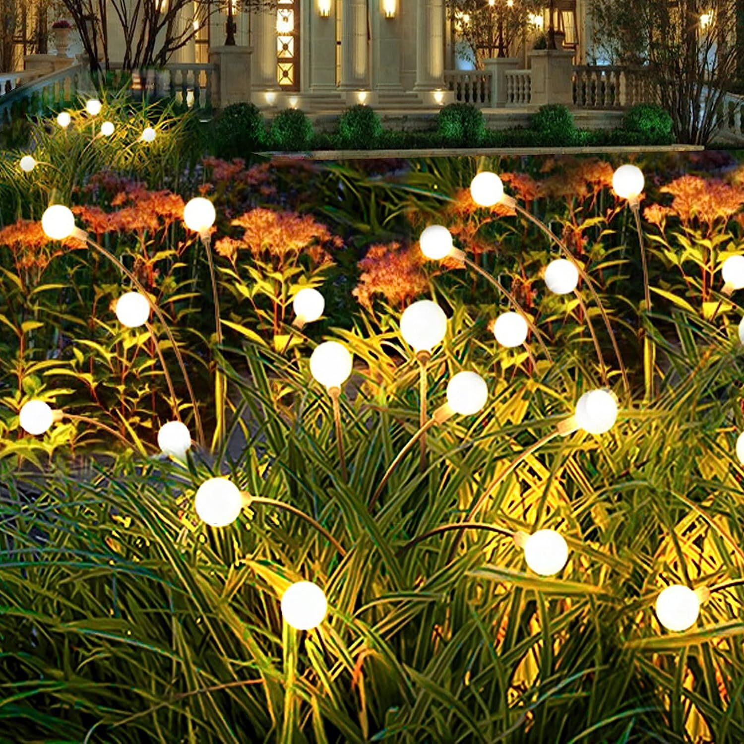 LED Solar Garden Firefly Lights Outdoor Waterproof Swaying Lamp Landscape Decor gallery