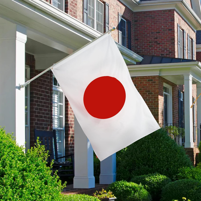 DANF Japan Flag 3X5 Ft Thick Polyester, Fade Resistant, Brass Grommets, Canvas H gallery