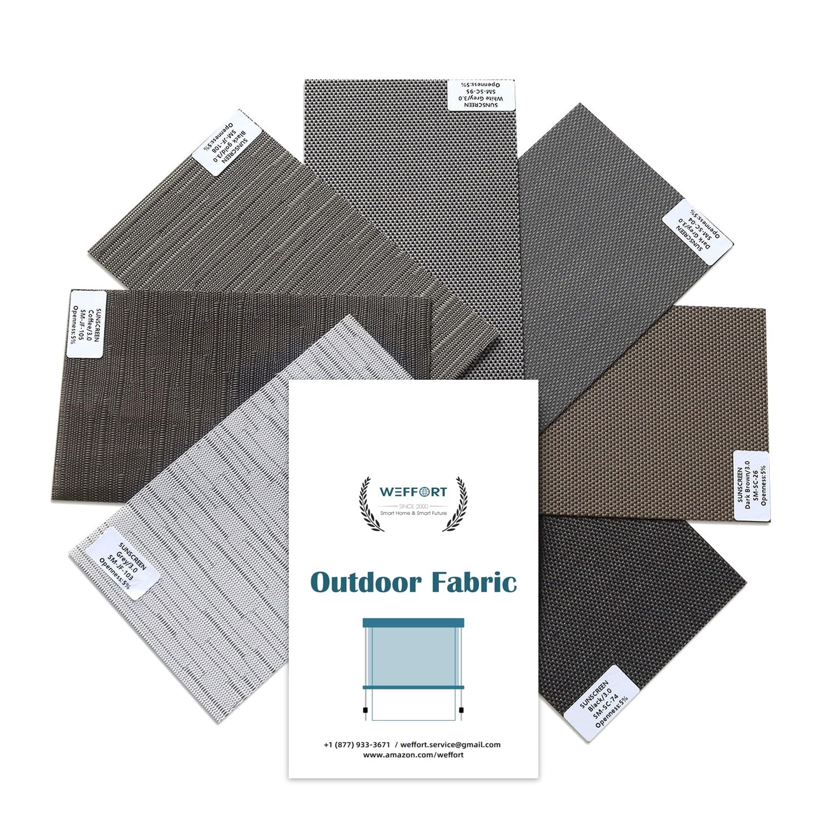Motorized Outdoor Roller Shades,Fabric Sample of 1% 3% 5% Openness,Patio Roll... gallery