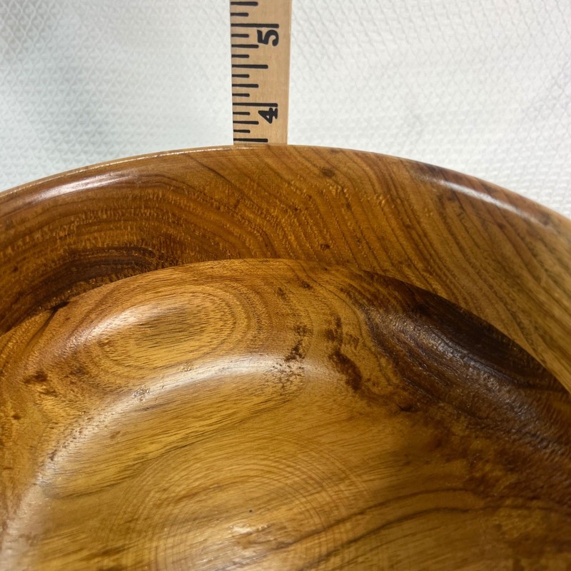 Handmade Solid Wood Decorative Bowl Round Rustic Brown 8.5 Inch Red Felt Base gallery