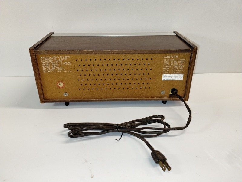 Sony Solid-State AM-FM Clock Radio Alarm Model 8FC-65W Telechron Tested Works gallery