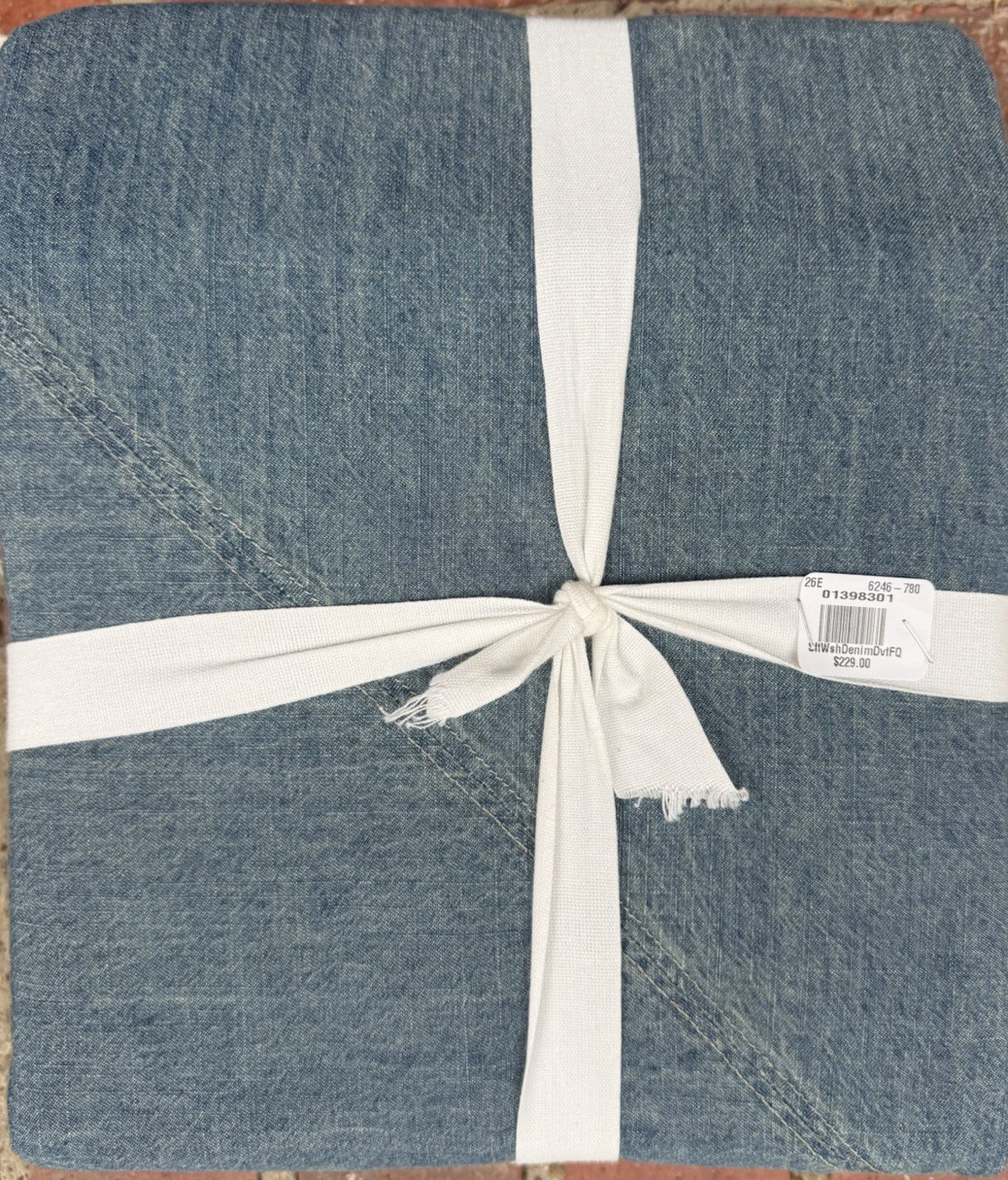 Pottery Barn Soft Washed Denim (Blue) Duvet Cover - Full/Queen - New gallery