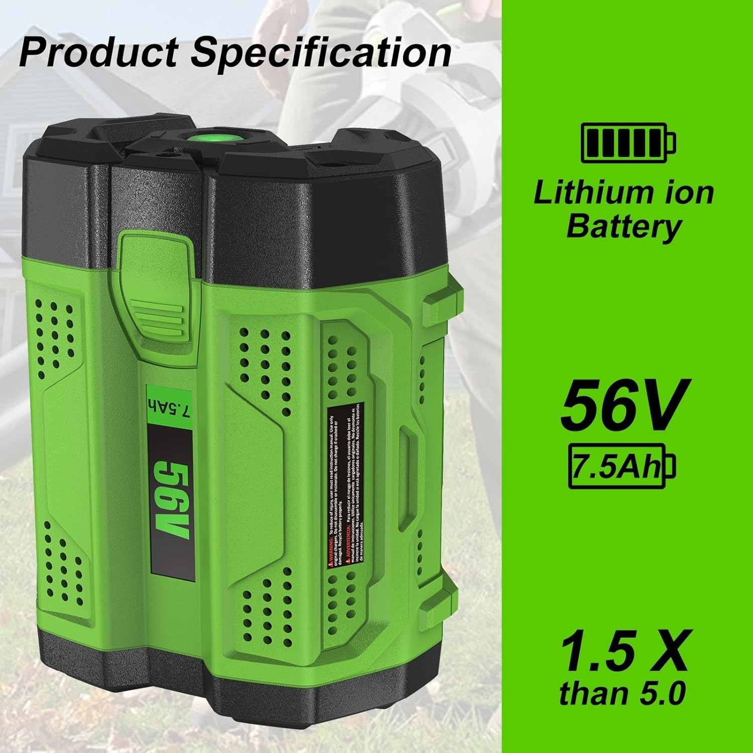 56V 7500mAh Replacement for EGO Battery 7.5Ah Lithium BA2800 BA4200 Power Tools gallery