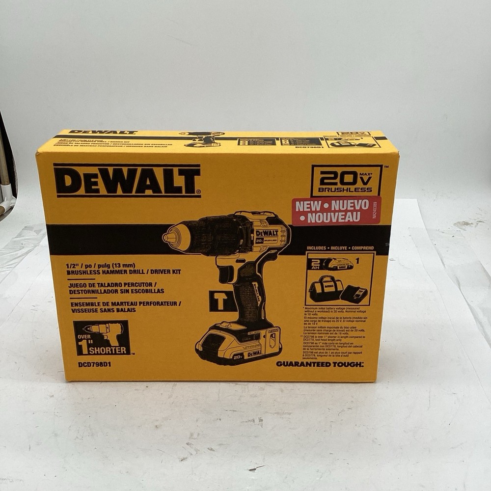 DEWALT DCD798D1 20V MAX 20-Volt Brushless Cordless 1/2-inch Hammer Drill Kit
