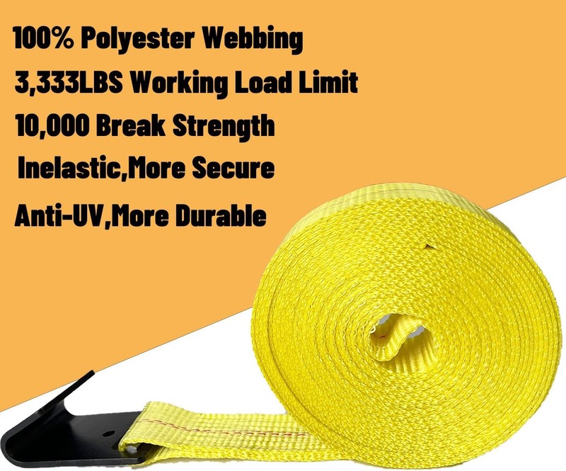Flat Hook Ratchet Straps,4 Pack Heavy Duty Tie down Straps 2" X 27' Weather Resi gallery
