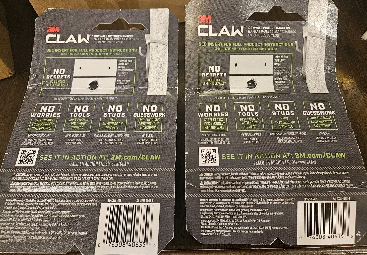 3M Claw Drywall Picture Hangers - 4 Count Holds 25 Pounds EACH NEW. TWO PACK gallery