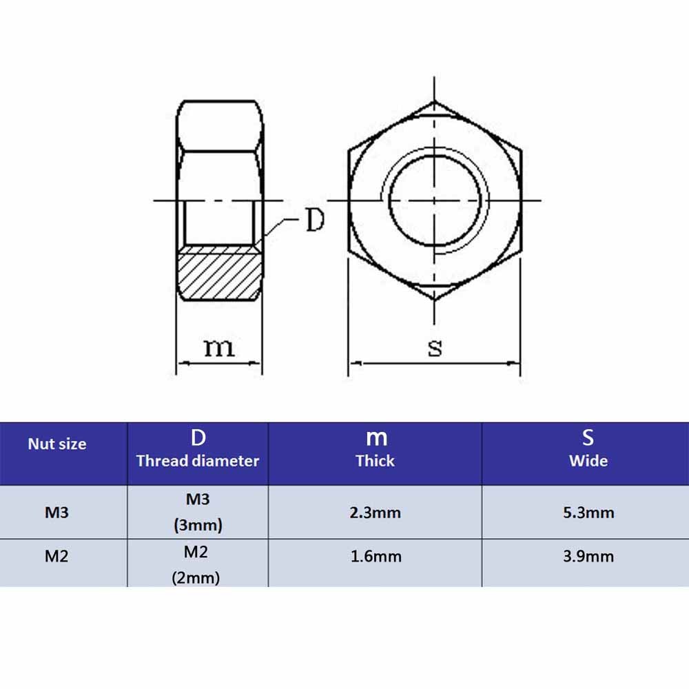 50pcs Metric Thread M2 M3 Hex Socket Allen Flat Countersunk Head Screw Bolt Nut gallery