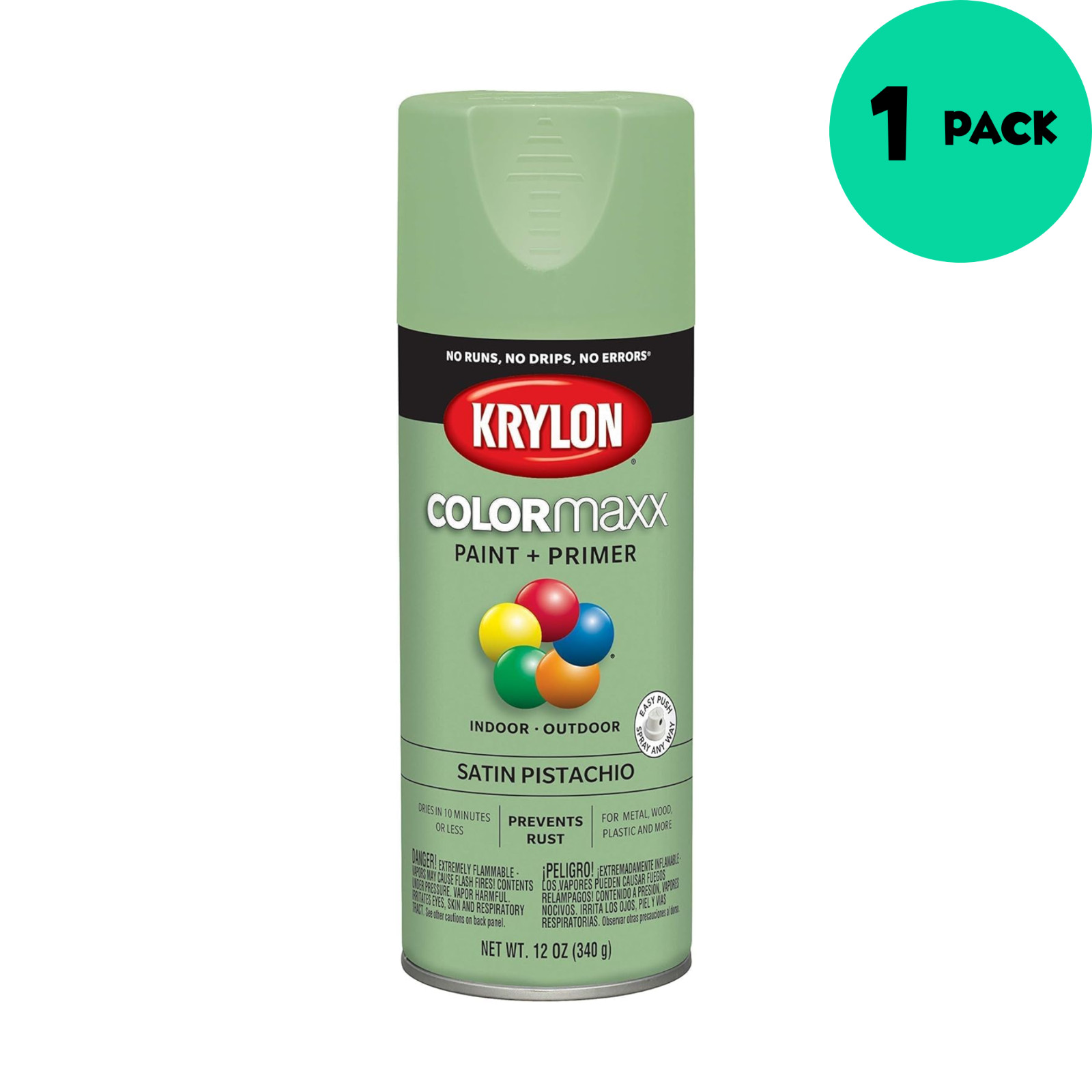 Krylon COLORmaxx K05575007 Spray Paint & Primer Satin Pistachio 12 oz K05575007 gallery