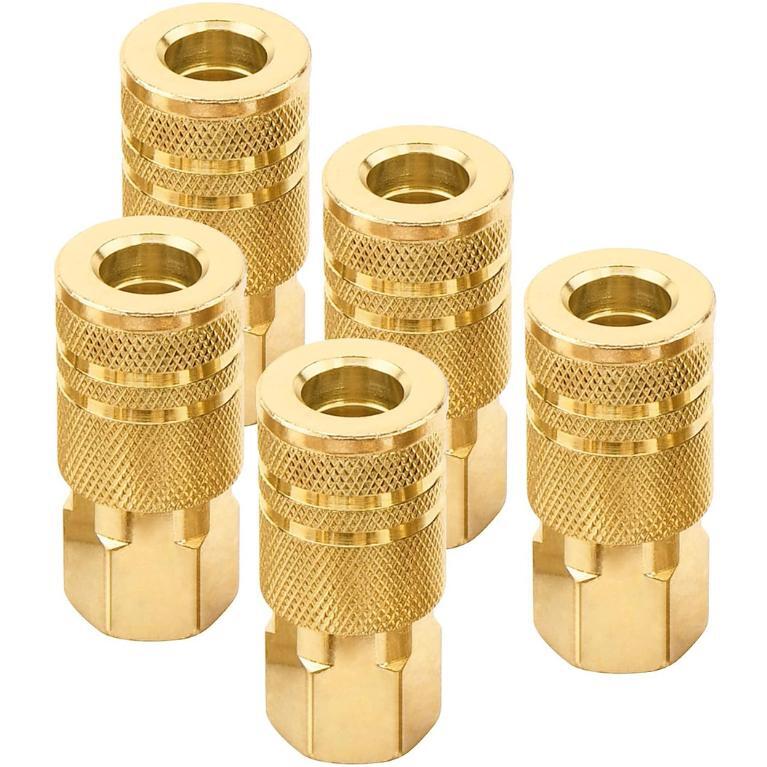 5 Pieces 1/4" Quick Connect Air Hose Fittings Female Coupler Connector Plug Kit gallery