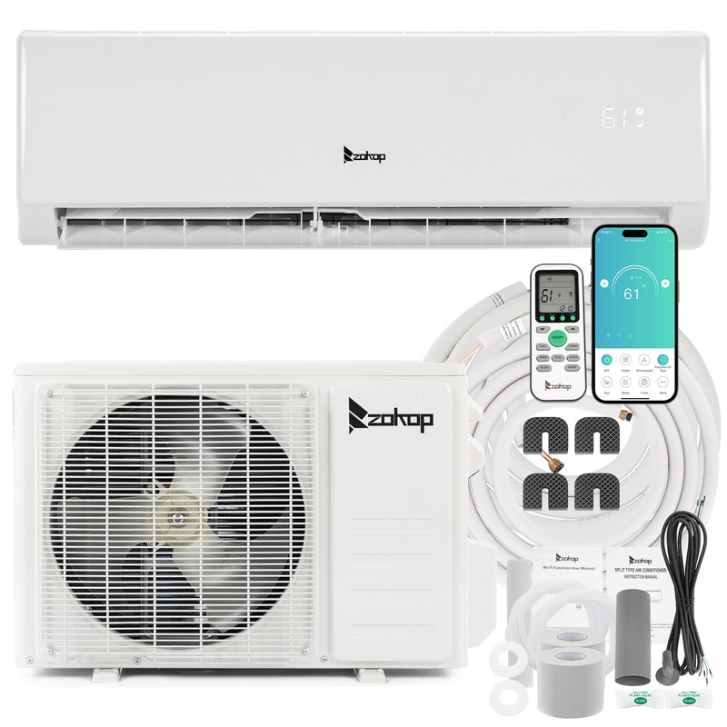 ZOKOP 11500 BTU Mini Split Air Conditioner AC Inverter Heat Pump 17 SEER2 115V gallery