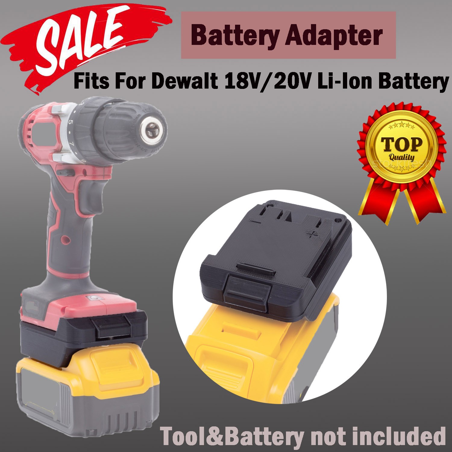 For Dewalt 18V/20V Li-Ion Battery Convert to Hyper Tough 20V Drill Tools Adapter gallery